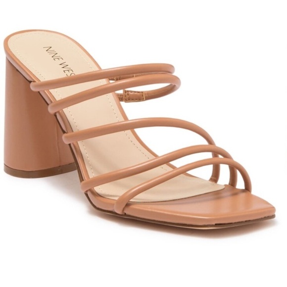Nine West Getcha Block Heel Sandal Tan - Picture 1 of 10